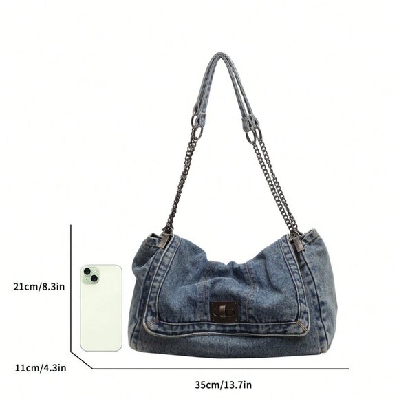 Blue Casual Women's Shoulder Minimalist Crossbody Large - Picture 8 of 10